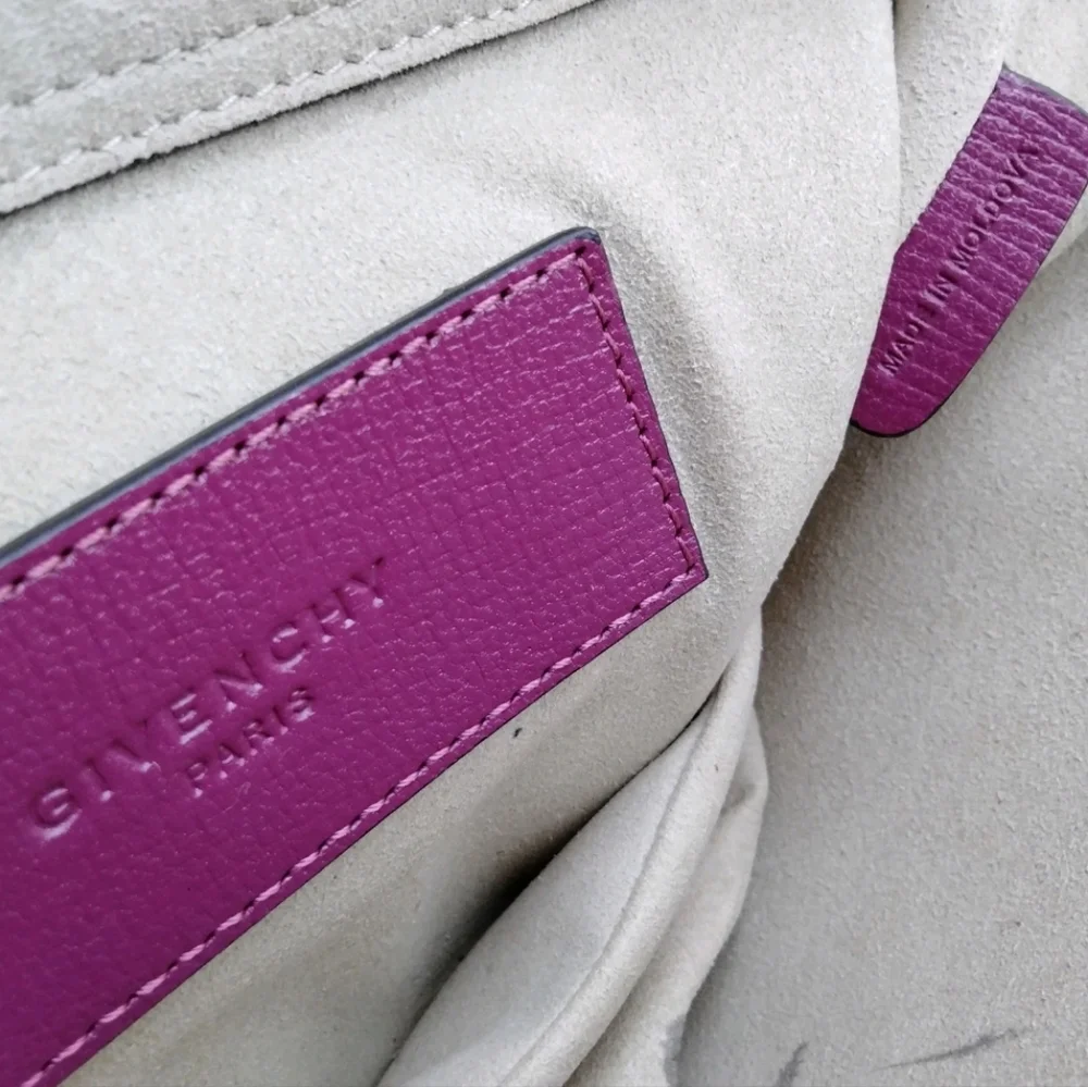 Givenchy Goatskin Suede Cross 3 Crossbody Bag Purple Chestnut - Picture 7 of 9